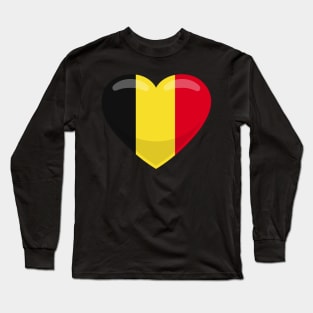 Belgium Flag Heart Long Sleeve T-Shirt